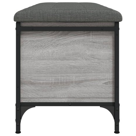 Opbergbankje 102x42x45 cm bewerkt hout grijs sonoma eikenkleur 6