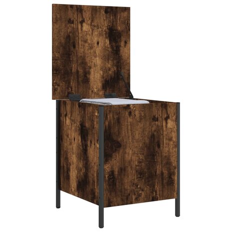 Opbergbankje 40x42,5x50 cm bewerkt hout gerookt eikenkleurig 5