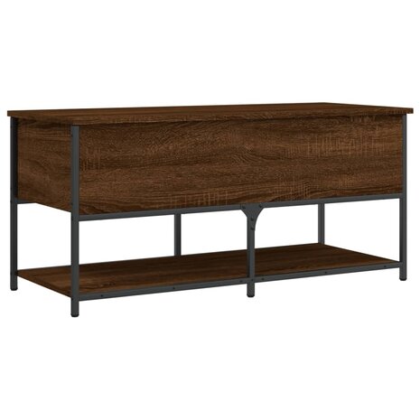 Opbergbankje 100x42,5x47 cm bewerkt hout bruin eikenkleur 2