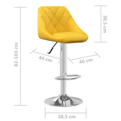 Barkruk fluweel mosterdgeel 8