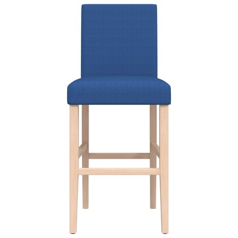 Barstoelen 2 st massief rubberhout en stof 5