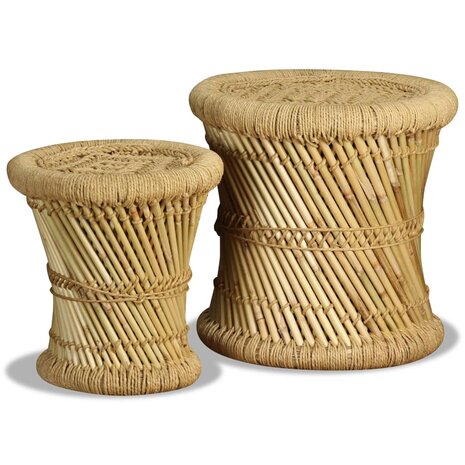 Krukken 2 st bamboe en jute 2