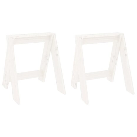 Krukken 2 st 40x40x45 cm massief grenenhout wit 2