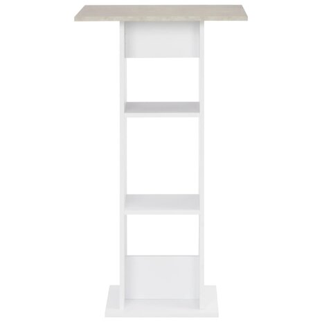 Bartafel 60x60x110 cm wit en betonkleurig 2