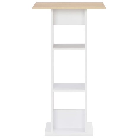 Bartafel 60x60x110 cm wit en sonoma eikenkleurig 2