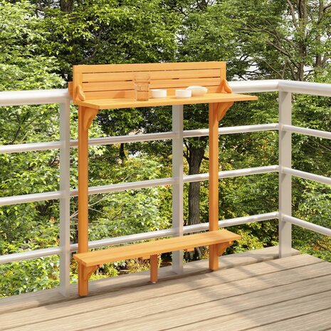 Balkonbartafel 90x37x122,5 cm massief acaciahout 1