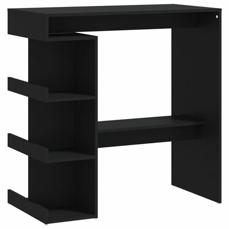 Bartafel met opbergrek 100x50x101,5 cm bewerkt hout zwart 2
