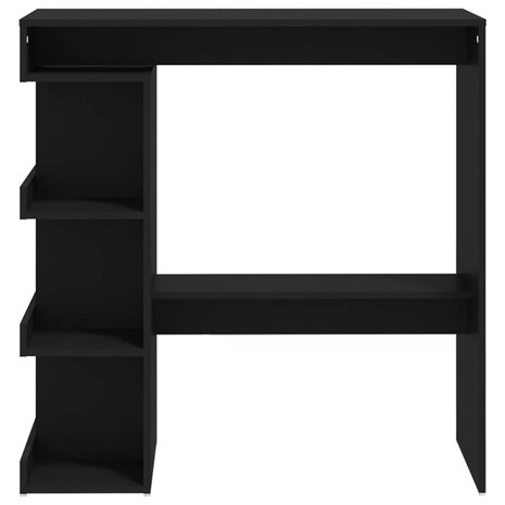 Bartafel met opbergrek 100x50x101,5 cm bewerkt hout zwart 5