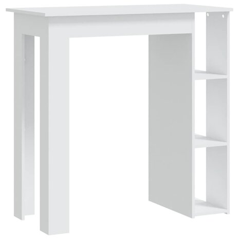Bartafel met schap 102x50x103,5 cm bewerkt hout wit 2