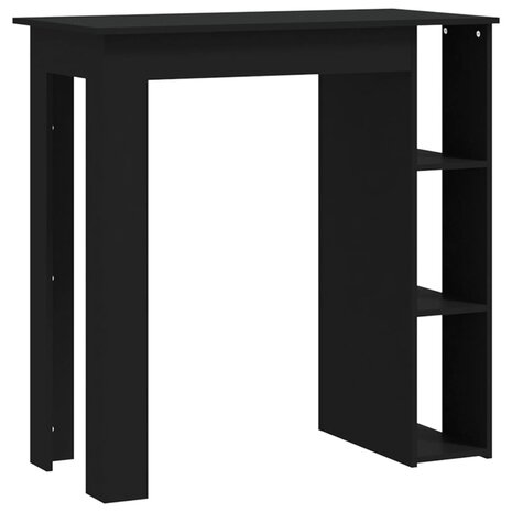 Bartafel met schap 102x50x103,5 cm bewerkt hout zwart 2