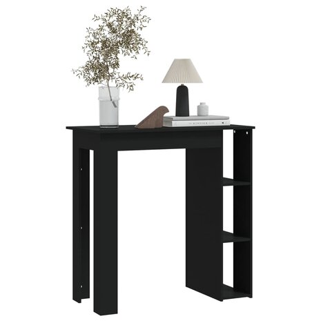 Bartafel met schap 102x50x103,5 cm bewerkt hout zwart 5