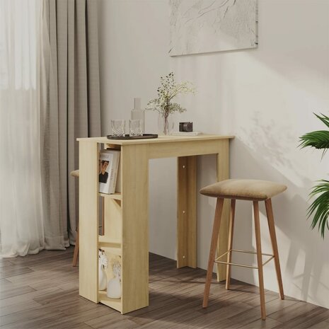 Bartafel met schap 102x50x103,5 cm hout sonoma eikenkleur 1