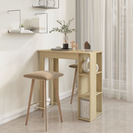 Bartafel met schap 102x50x103,5 cm hout sonoma eikenkleur 6