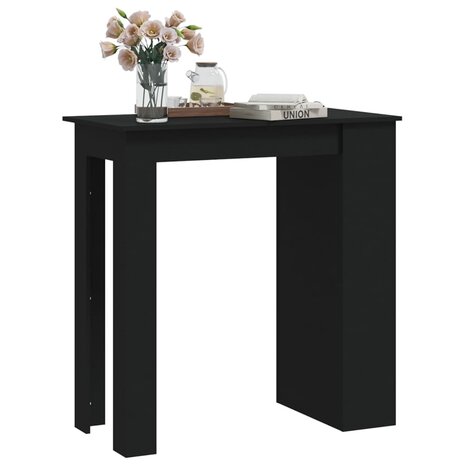 Bartafel met opbergrek 102x50x103,5 cm bewerkt hout zwart 3