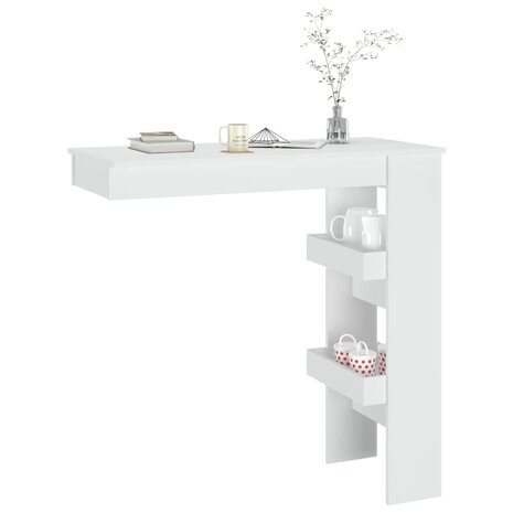 Bartafel wandgemonteerd 102x45x103,5 cm bewerkt hout wit 7