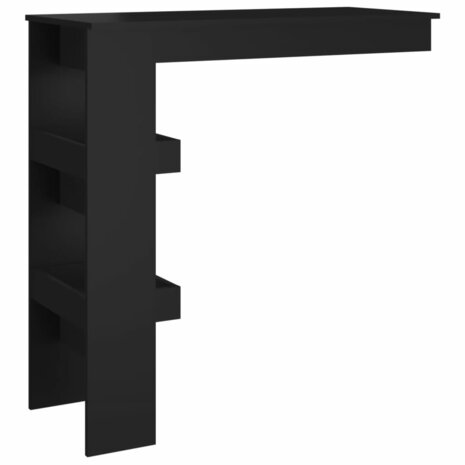 Bartafel wandgemonteerd 102x45x103,5 cm bewerkt hout zwart 5