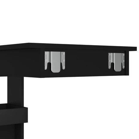 Bartafel wandgemonteerd 102x45x103,5 cm bewerkt hout zwart 8