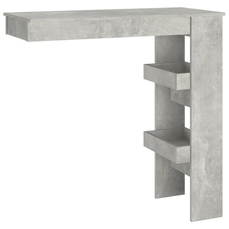 Bartafel wandgemonteerd 102x45x103,5 cm bewerkt hout grijs 2