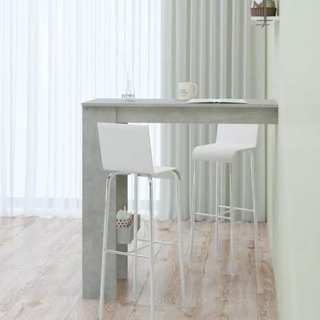 Bartafel wandgemonteerd 102x45x103,5 cm bewerkt hout grijs 6