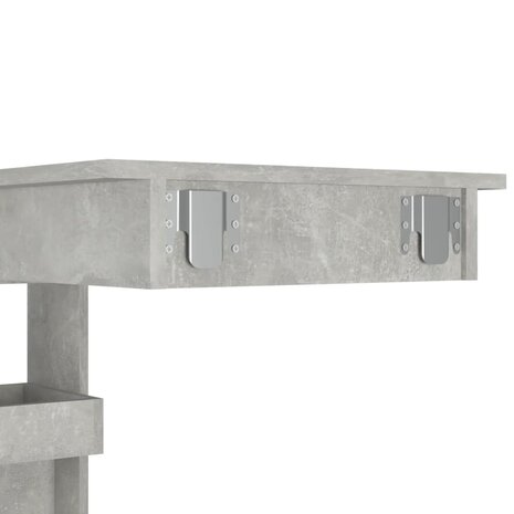 Bartafel wandgemonteerd 102x45x103,5 cm bewerkt hout grijs 8