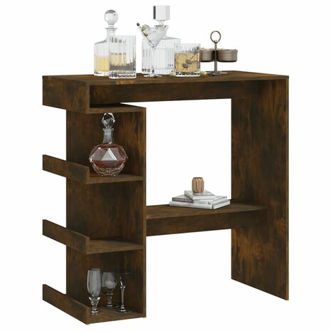 Bartafel met opbergrek 100x50x101,5 cm hout gerookt eiken 4