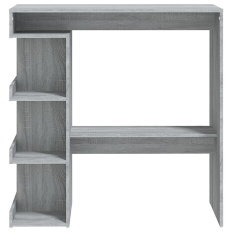 Bartafel met opbergrek 100x50x101,5 cm grijs sonoma 5