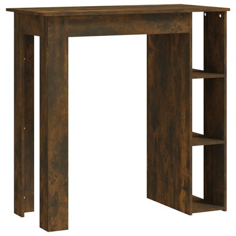 Bartafel met schap 102x50x103,5 cm bewerkt hout gerookt eiken 2