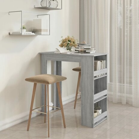 Bartafel met opbergrek 102x50x103,5 cm hout grijs sonoma 1
