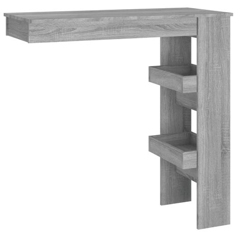 Bartafel wandgemonteerd 102x45x103,5 cm bewerkt hout grijs 2