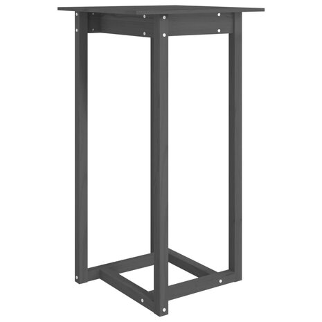 Bartafel 60x60x110 cm massief grenenhout grijs 2