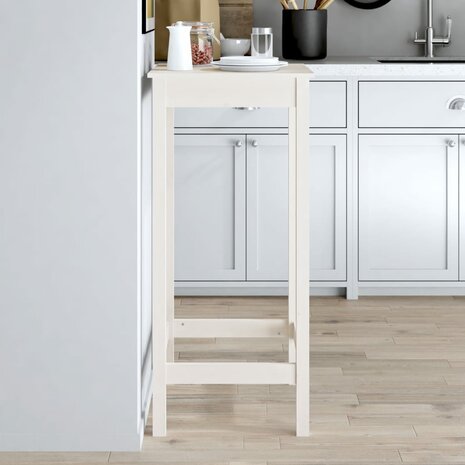 Bartafel 50x50x110 cm massief grenenhout wit 1