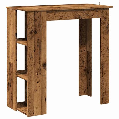 Bartafel met schap 102x50x103,5 cm bewerkt hout oud houtkleurig 2