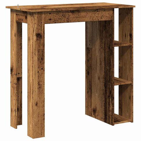 Bartafel met schap 102x50x103,5 cm bewerkt hout oud houtkleurig 6