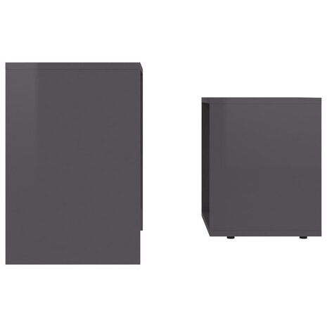 Salontafelset 48x30x45 cm bewerkt hout hoogglans grijs 5