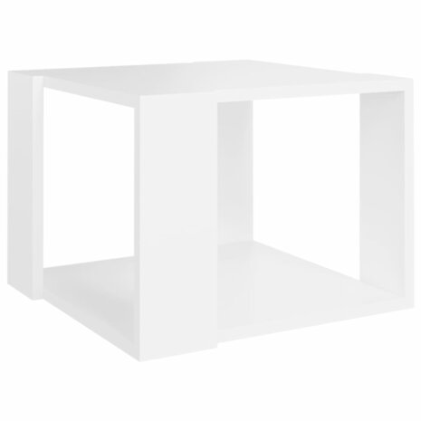 Salontafel 40x40x30 cm bewerkt hout wit 2