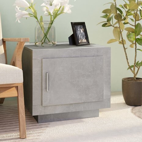 Salontafel 51x50x45 cm bewerkt hout betongrijs 1