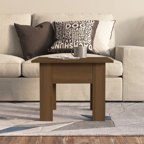 Salontafel 55x55x42 cm spaanplaat bruin eikenkleur 3