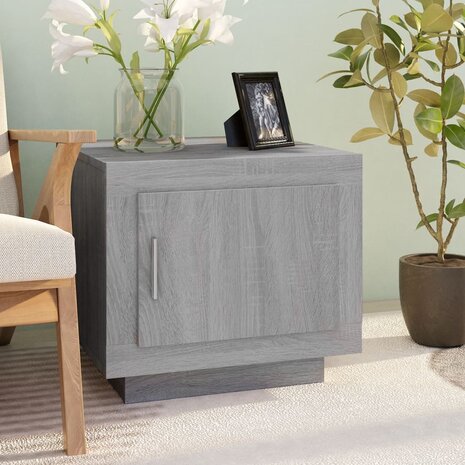 Salontafel 51x50x45 cm bewerkt hout grijs sonoma eikenkleurig 1