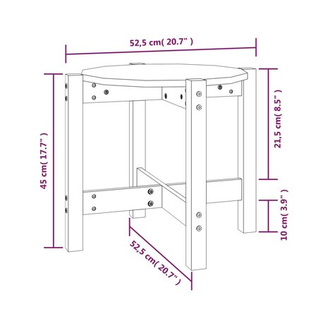 Salontafel Ø 52,5x45 cm massief grenenhout 8