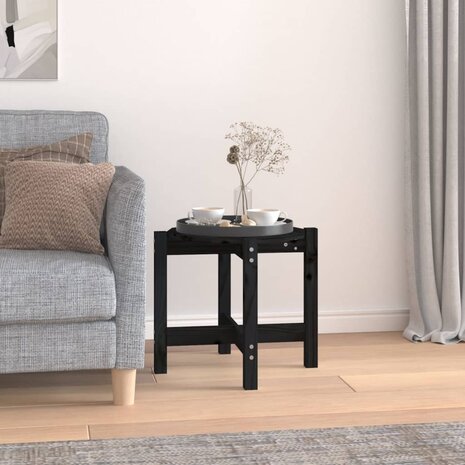 Salontafel Ø 52,5x45 cm massief grenenhout zwart 1