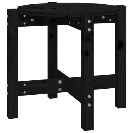 Salontafel Ø 52,5x45 cm massief grenenhout zwart 2