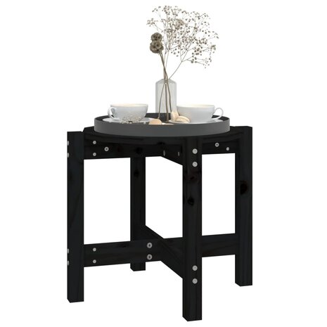 Salontafel Ø 52,5x45 cm massief grenenhout zwart 4