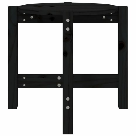 Salontafel Ø 52,5x45 cm massief grenenhout zwart 5