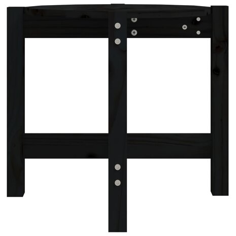 Salontafel Ø 52,5x45 cm massief grenenhout zwart 6
