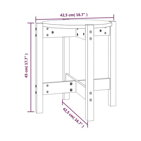 Salontafel Ø 42,5x45 cm massief grenenhout 8