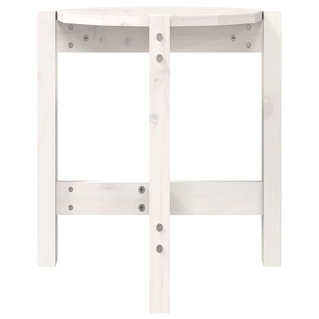 Salontafel Ø 42,5x45 cm massief grenenhout wit 5