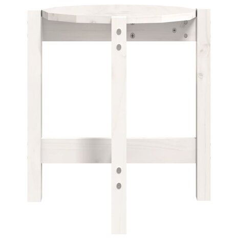 Salontafel Ø 42,5x45 cm massief grenenhout wit 6