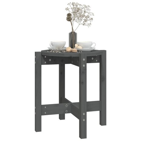 Salontafel Ø 42,5x45 cm massief grenenhout grijs 4