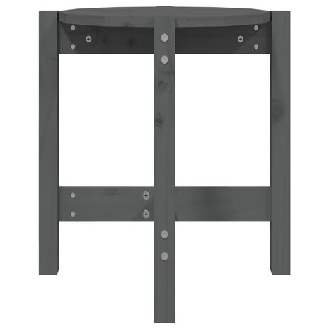Salontafel Ø 42,5x45 cm massief grenenhout grijs 5