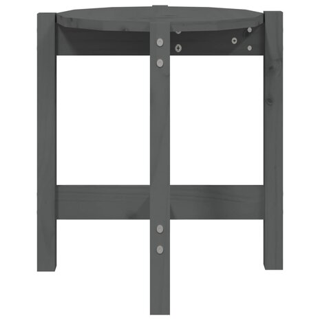 Salontafel Ø 42,5x45 cm massief grenenhout grijs 6